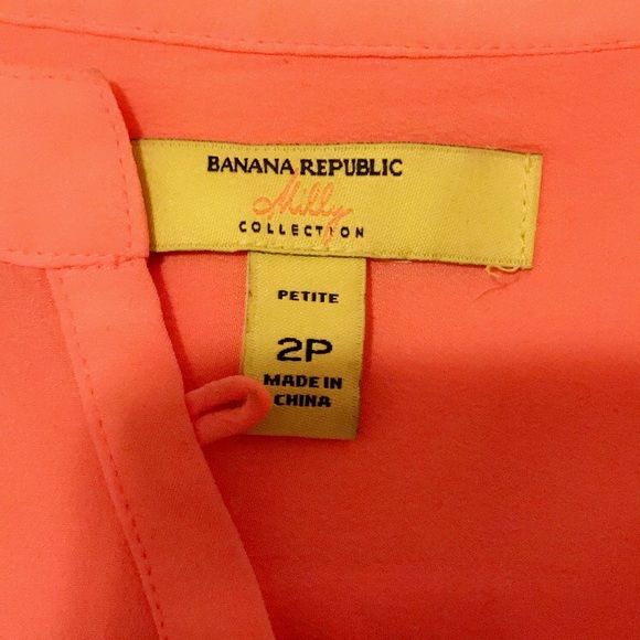 Milly x Banana Republic Coral Silk Top - Picture 5 of 6